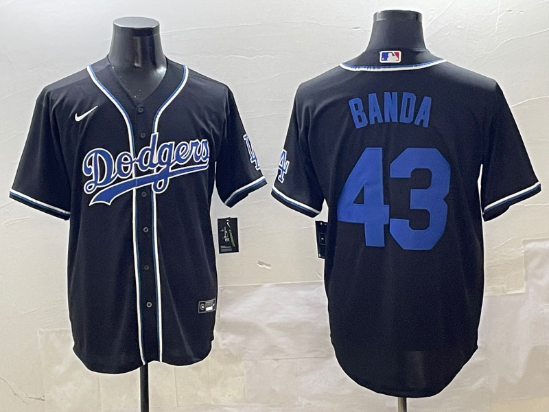 Men's Los Angeles Dodgers Anthony Banda #43 Black Jersey